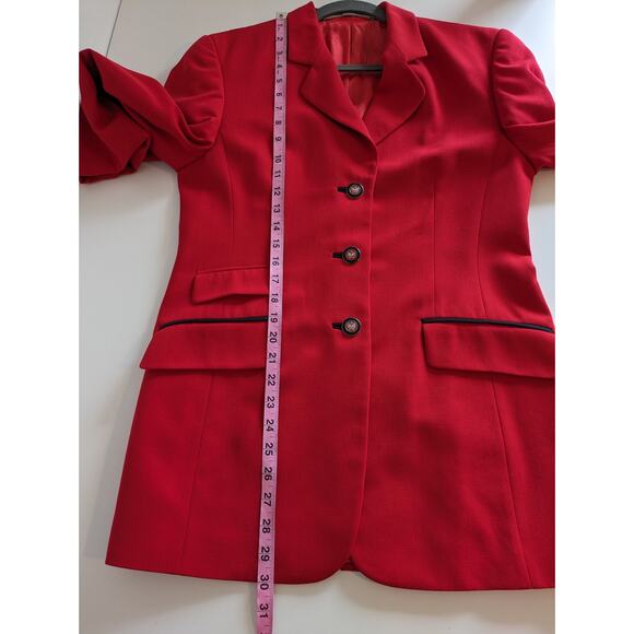 Basler Blazer Jacket Longline Wool Sophisticated Career Academia Red Size 6 - Picture 13 of 13